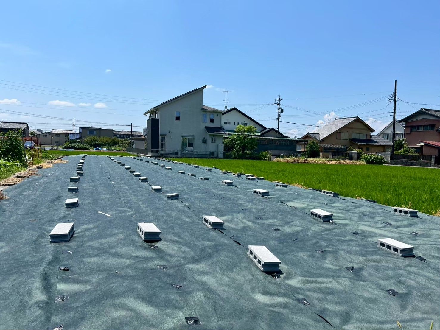 愛知県一宮市 防草シート施工後