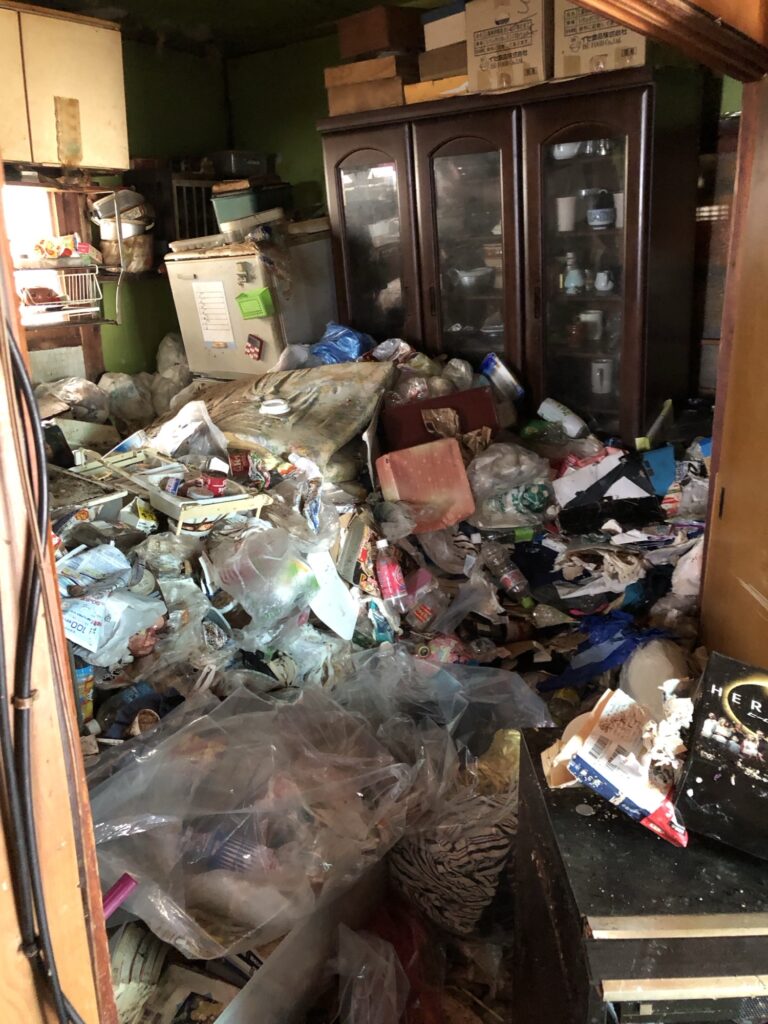 岐阜県笠松町 ゴミ屋敷の片付け 作業前 キッチンの様子