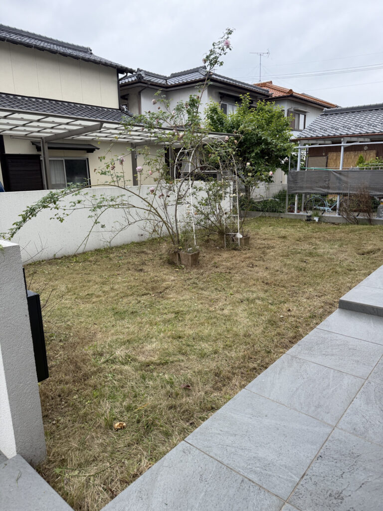 愛知県一宮市の庭草刈り後